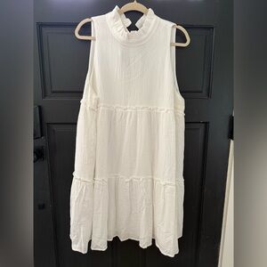 Tuckernuck Pomander Place XXL Gauze Sleeveless White Tiered Dress